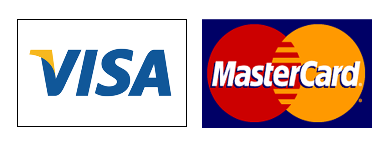 We accept Visa and Mastercard