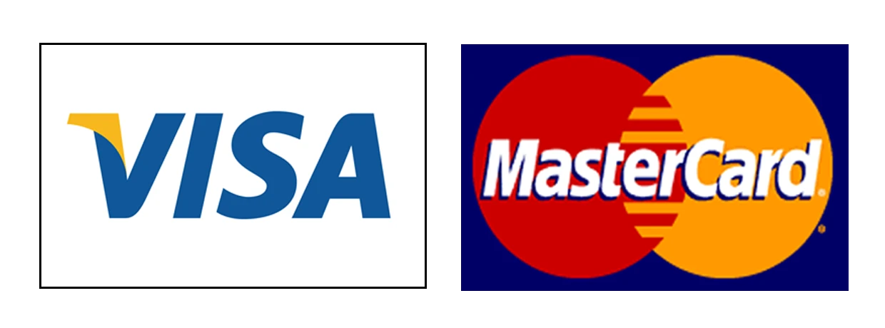 We accept Visa and Mastercard