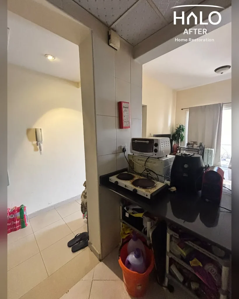 After a kitchen deep clean in Ras Al Khaimah - order restored with spotless, degreased worktops and a fully clean kitchen ready to cook dinner in