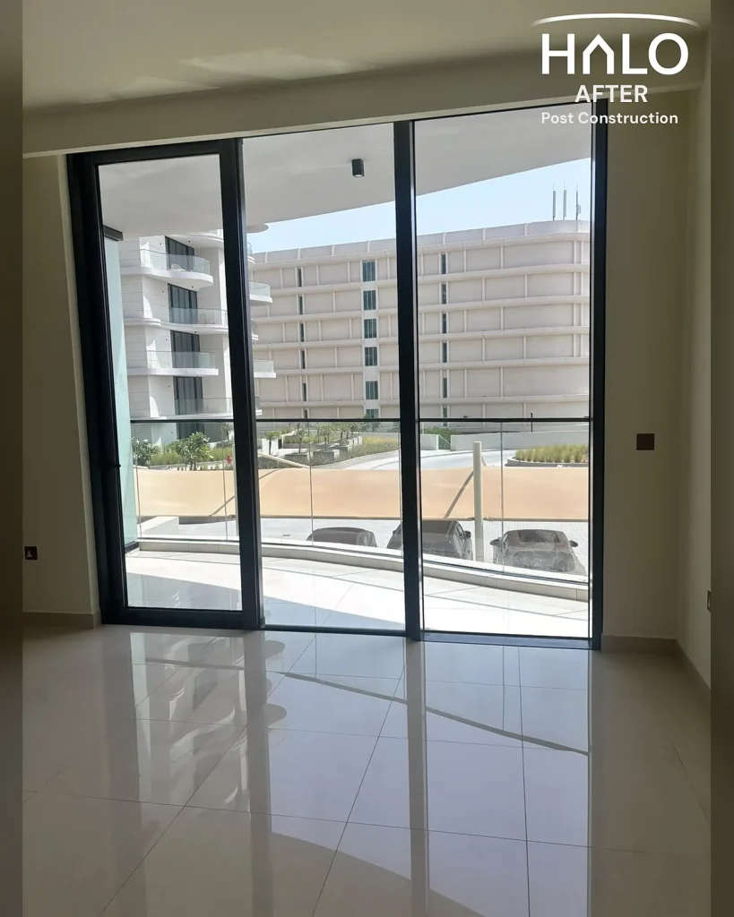 Interior window and glass cleaning in Ras Al Khaimah - bedroom with crystal clear, streak free windows and an unobstructed view